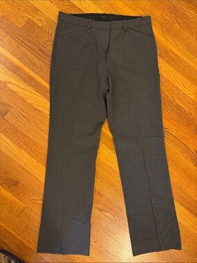 Theory Women's Straight-Leg Pants in Charcoal Gray